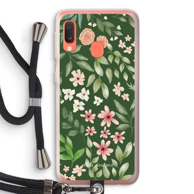 Botanical green sweet flower heaven: Samsung Galaxy A20e Transparant Hoesje met koord