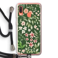 Botanical green sweet flower heaven: Samsung Galaxy A20e Transparant Hoesje met koord