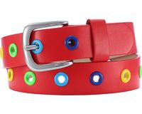 Playshoes Riem leder met kleuren junior rood maat 60 cm
