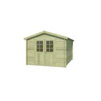 Blokhut Norah 275x380 Olijfgroen Geimpregneerd - Outdoor life