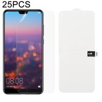 25 stuks zachte hydrogel film volledige dekking front beschermer met alcohol katoen + kraskaart voor Huawei P20