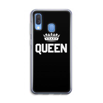 Queen zwart: Samsung Galaxy A40 Transparant Hoesje