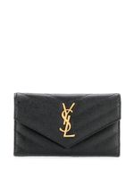 Saint Laurent portefeuille à plaque logo - Noir