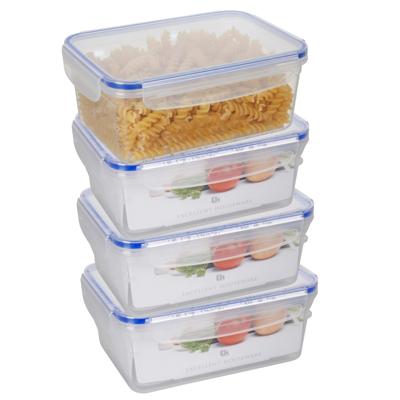 Vershoudbakje - 4x - 2200 ml - transparant - kunststof - 23 x 16 x 9,5 cm - Luchtdicht afgesloten