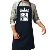 Barbecueschort - BBQ King - navy - voor heren - Barbecue keuken schort - Cadeau - Vaderdag