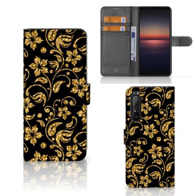 Sony Xperia 1 II Hoesje Gouden Bloemen Sony Xperia 1 II Hoesje Gouden Bloemen