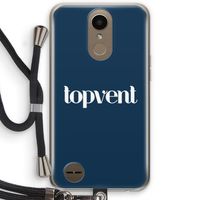 Topvent Navy: LG K10 (2017) Transparant Hoesje met koord