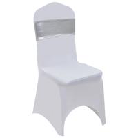 VidaXL 25 st stoellint met diamant stretch zilver VidaXL 25 st stoellint met diamant stretch zilver