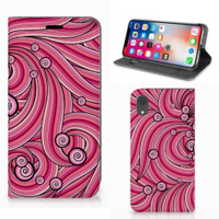 Apple iPhone Xr Bookcase Swirl Pink