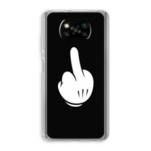 Middle finger black: Xiaomi Poco X3 NFC Transparant Hoesje