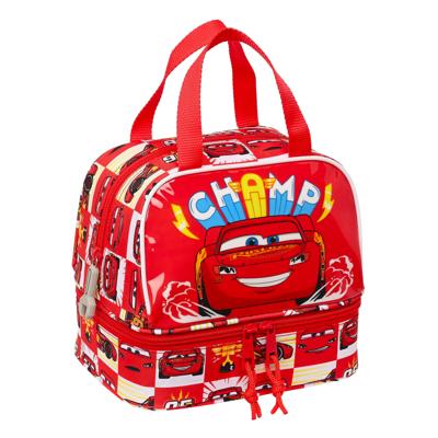 Lunchtrommel Cars Let's race Wit Rood 20 x 20 x 15 cm