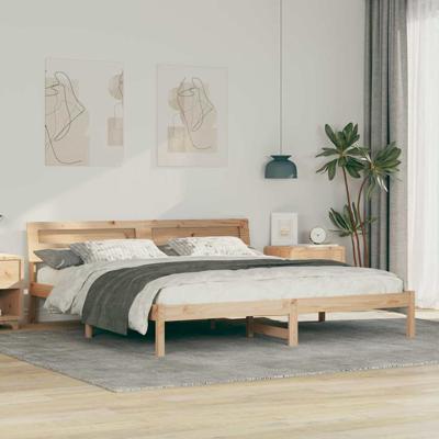 Bedframe Bruin 180 x 200 cm Massief grenenhout