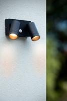 Lucide Taylor LED dubbele wandspot 50W 18x15cm zwart - thumbnail