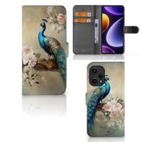 Telefoonhoesje | Met pasjeshouder | voor Xiaomi Poco F5 Vintage Pauwen