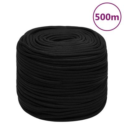 VidaXL Werktouw 6 mm 500 m polyester zwart