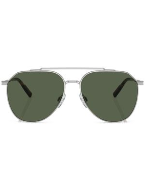 Dolce & Gabbana Eyewear lunettes de soleil à monture pilote - Argent