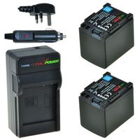 2 x BP-819 accu's voor Canon - Charger Kit + car-charger - UK version - thumbnail