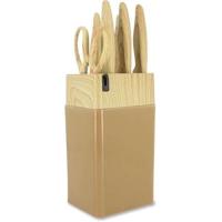 Messenblok 6-delig - MENASTYL - 5041064 - Keramisch lemmet - Polypropyleen - Hazelnoot - thumbnail