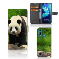 Motorola G8 Power Lite Telefoonhoesje met Pasjes Panda