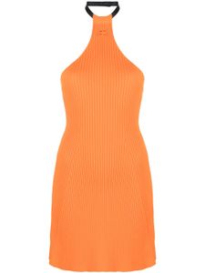 Courrèges robe courte nervurée à dos nu - Orange