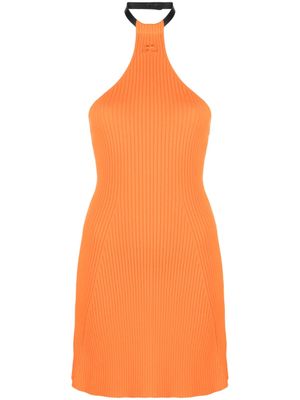 Courrèges robe courte nervurée à dos nu - Orange