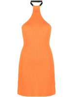 Courrèges robe courte nervurée à dos nu - Orange