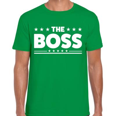 Cadeau T-shirt voor heren - groen - The Boss - Foute Party / thema kleding