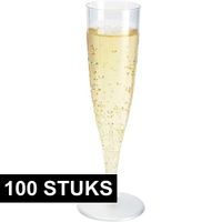 100x Champagne/prosecco glazen transparant   -