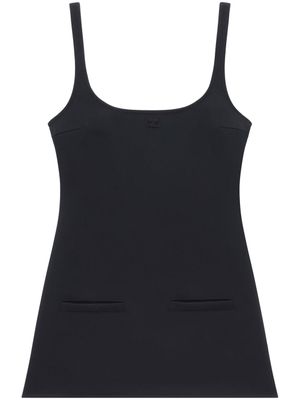 Courrèges robe courte à design trapèze - Noir
