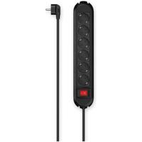 Hama Stekkerdoos, 6-voudig, schakelaar, wandmontage, 1,5 m Desktop accessoire Zwart