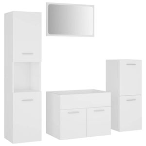 The Living Store Badkamermeubelset - Wastafelkast - Lage kast - Hoge kast - 60x38.5x46cm - 30x30x80cm -