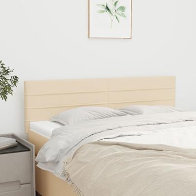 Hoofdborden 2 st 72x5x78/88 cm stof crèmekleurig