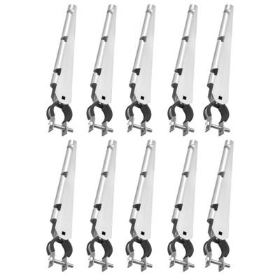 VEVOR Anti-Climb Fence Riser, 10-pack, prikkeldraadafleider 375 mm, prikkeldraadhouder voor 3,3 cm tot 3,8 cm schakelhekken, Ω beugelontwerp, gegalvaniseerde stalen prikkeldraadarm