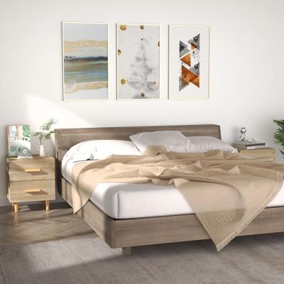 Nachtkastjes 2 st 40x35x47,5 cm sonoma eikenkleurig
