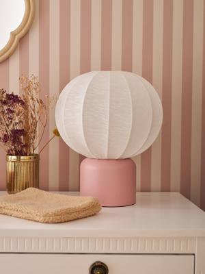 Tafellamp in bolvorm met metalen voet rozen Tafellamp in bolvorm met metalen voet rozen