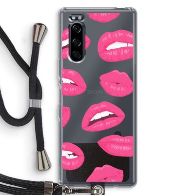 Bite my lip: Sony Xperia 5 Transparant Hoesje met koord