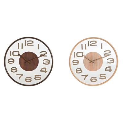 Muurklok Home ESPRIT Bruin Natuurlijk PVC Hout 30 x 4,7 x 30 cm (2 Stuks)