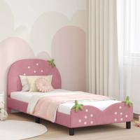 Bedframe voor kinderen met hoofdbord Roze 90 x 200 cm Fluweel