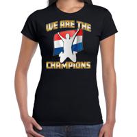 Verkleed T-shirt voor dames - Nederland - zwart - voetbal supporter - themafeest - thumbnail