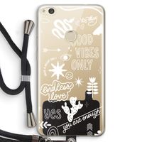 Good vibes: Huawei Ascend P8 Lite (2017) Transparant Hoesje met koord