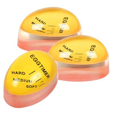 Benson Eierwekker - 3x - rood/geel - siliconen - kookwekker eieren - zacht/medium/hard - 6 x 4 cm
