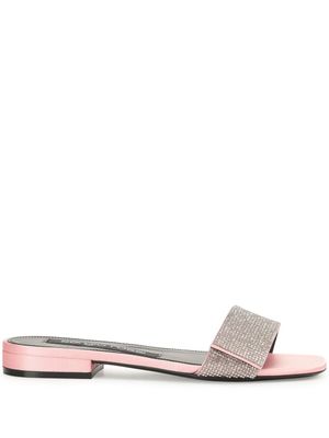 Sergio Rossi mules SR Paris à ornements en cristal - Rose