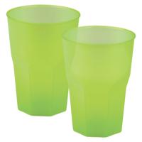 Drinkglazen frosted - groen - 12x - 300 ml - onbreekbaar kunststof - Feest/cocktailbekers Drinkglazen frosted - groen - 12x - 300 ml - onbreekbaar kunststof - Feest/cocktailbekers