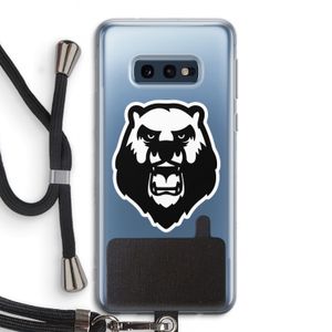 Angry Bear (white): Samsung Galaxy S10e Transparant Hoesje met koord