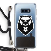 Angry Bear (white): Samsung Galaxy S10e Transparant Hoesje met koord