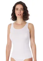 Dames hemd Luxury - brede bandjes - Wit vrouwen singlet