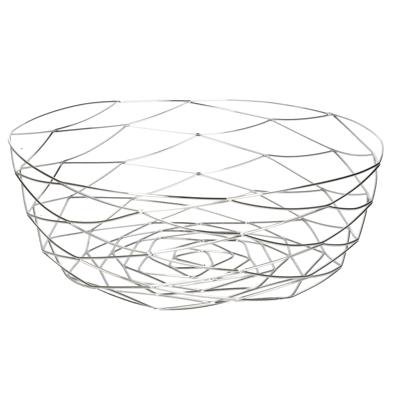 Fruitschaal - Chrome - metal - 27 x 11 cm - Medium-size - rond - serveerschaal