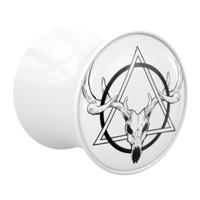 Double Flared Plug met Geo-Skulls Acryl Tunnels & Plugs - thumbnail