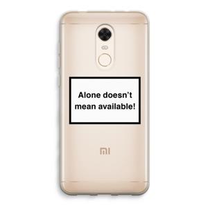 Alone: Xiaomi Redmi 5 Transparant Hoesje