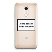 Alone: Xiaomi Redmi 5 Transparant Hoesje